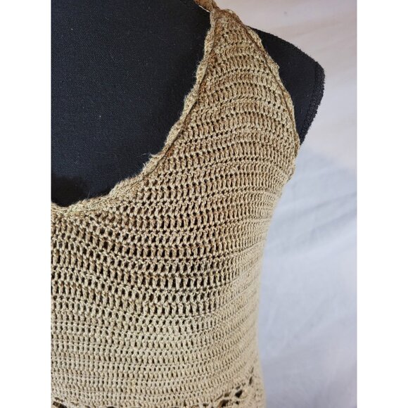 Sundance Size XS Brown Crochet Halter Top Dress - Picture 2 of 7